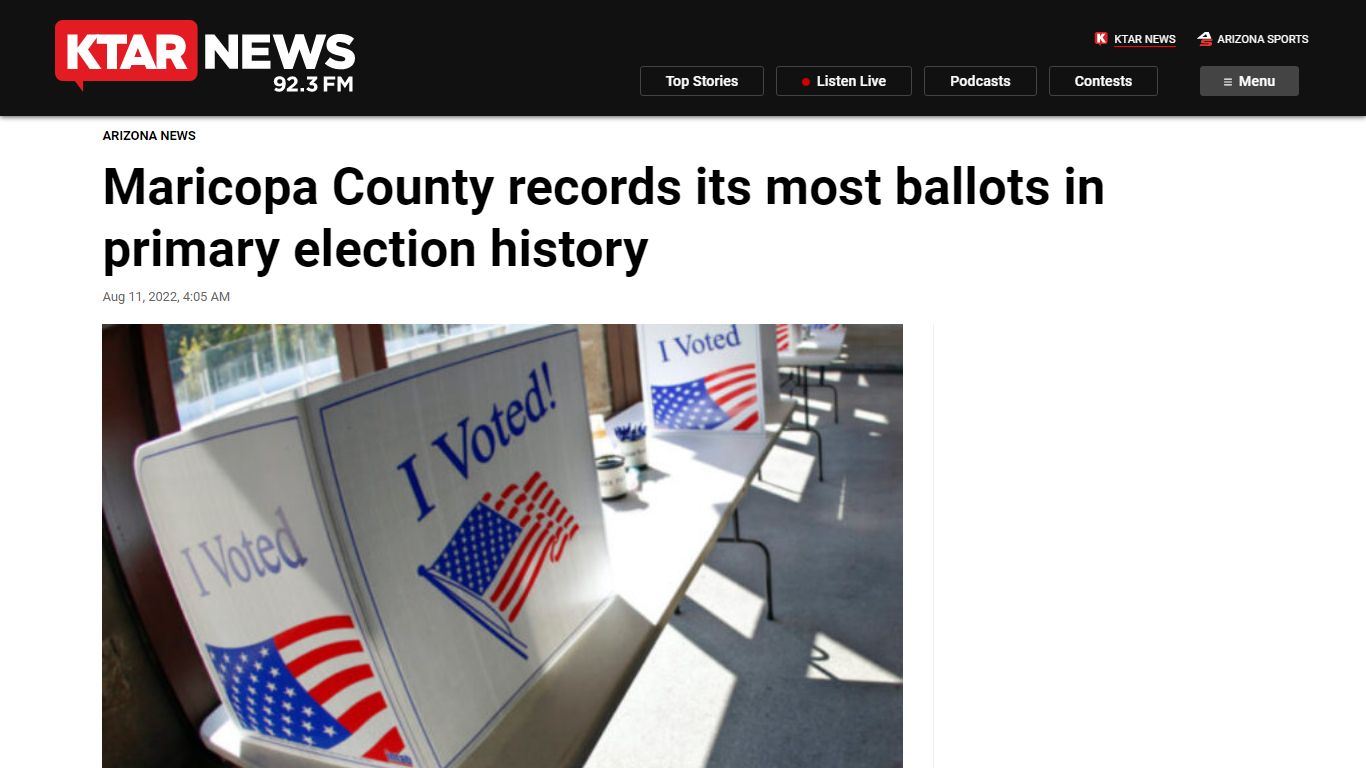 Maricopa County records its most ballots in primary election history